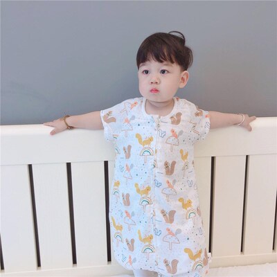 夏季短袖竹棉分腿睡袋陈岩春前四后二婴幼儿防踢被宝宝睡袋