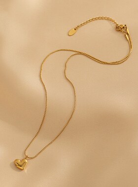 韩国爱心项链女锁骨链夏轻奢小众2022年新款简约设计感高级不掉色