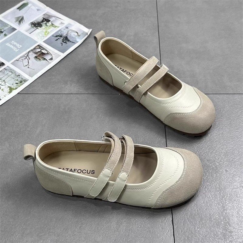 复古真皮丑萌鞋子女2025春季新款森系文艺学生圆头浅口单鞋女平底,女鞋,玛丽珍鞋,淘宝优惠券,粉丝福利购,淘宝优惠卷