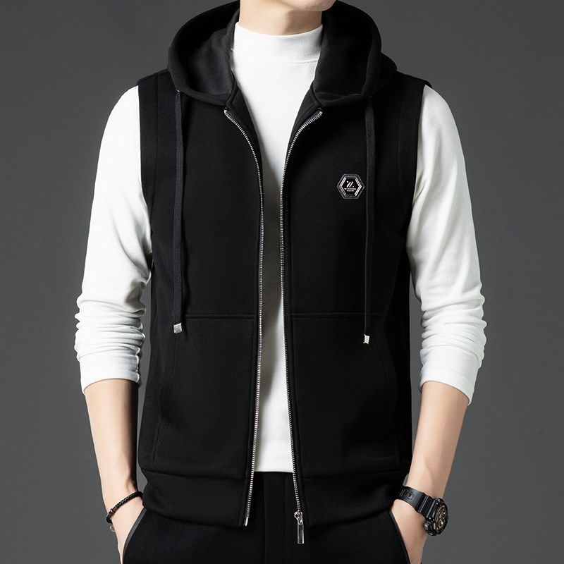 秋冬新款外穿连帽马甲男中年宽松休闲背心棉质马夹外套男士上衣潮,男装,常规马甲,淘宝优惠券,粉丝福利购,淘宝优惠卷