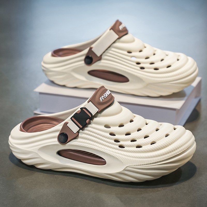 洞洞鞋男夏季外穿踩屎感防滑沙滩运动凉鞋青少年厚底耐磨包头拖鞋,流行男鞋,包头拖,淘宝优惠券,粉丝福利购,淘宝优惠卷