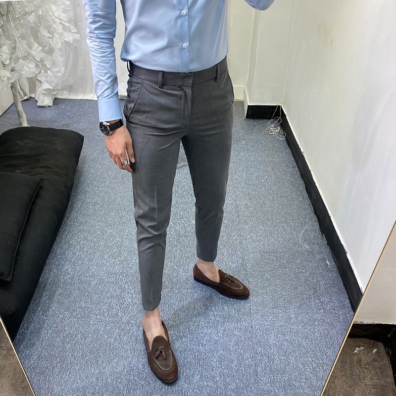 2025夏季新款休闲九分t裤子男韩版修身时尚帅气百搭潮流弹力小脚
