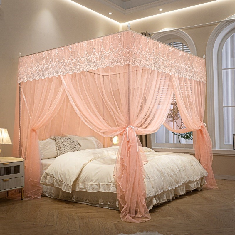2024夏季新款宫廷式蚊帐落地加厚加密防蚊罩家用卧室宿舍公主床帘