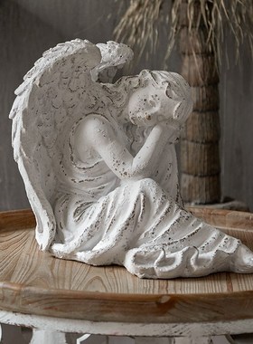 复古天使摆件创意庭院摆设婚礼婚礼道具客厅家居装饰品造景拍照