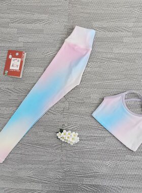 春秋好看少大中j小女孩儿童瑜伽服套装运动内衣跑步健身裤速干亲