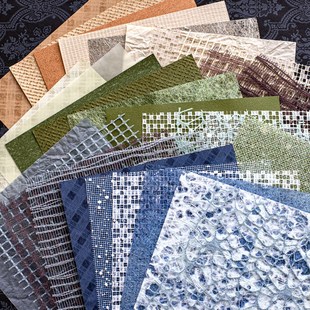 痛包背景纸素材蓝绿色扎包扎板装饰物diy材料古风手帐小谷美环创