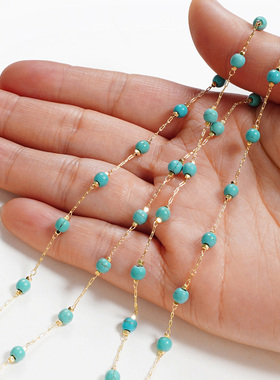 优质绿松石复古串珠近视老花太阳眼镜H链子文艺装饰女品质防滑