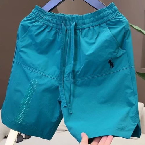 2025男款短裤速干五分裤子夏季潮E牌欧货男士中裤打孔透气5分裤男