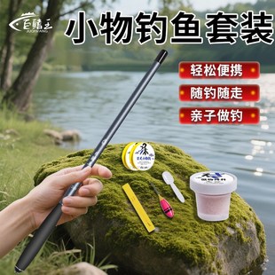 小物钓鱼竿套装 鳑鲏马口短节溪流竿户外亲子N超轻超细儿童鱼竿手