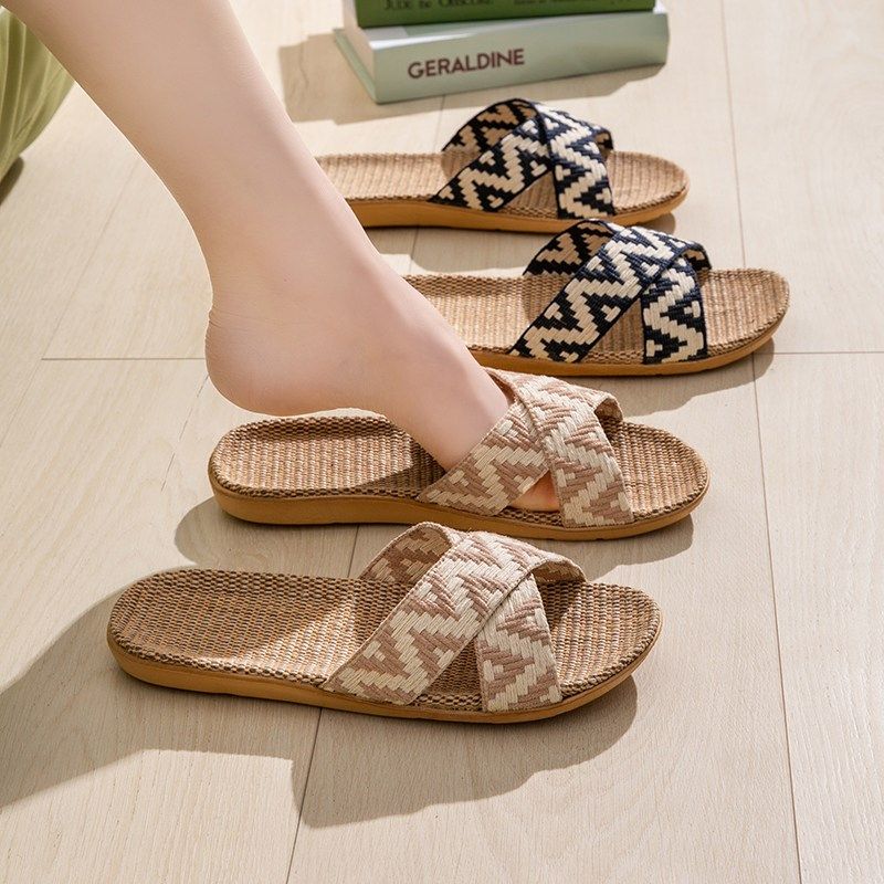 四季亚麻女士室内家用新型棉麻透气防滑地板家用男士凉鞋拖鞋,居家布艺,居家亚麻拖鞋,淘宝优惠券,粉丝福利购,淘宝优惠卷