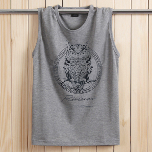 男装 休闲运动砍袖 b汗背心 T恤 健身衣篮球加肥加大 宽松无袖 夏季