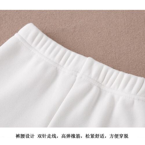 加绒儿童保暖内衣套n装宝宝秋衣秋裤男童女童表演出白色打底衫加