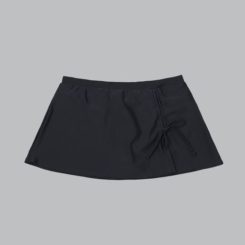 8818外贸女款泳裙黑色抽绳简约百搭成人温泉半身裙W时尚遮肉裙裤