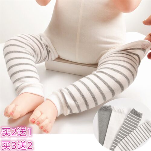 新生婴儿春秋季纯棉k袜套 宝宝612月03岁松口长筒袜爬行护膝盖
