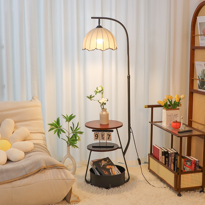 法式中古风落地灯客厅卧室沙发旁边茶几置物氛围现代艺术床头台灯