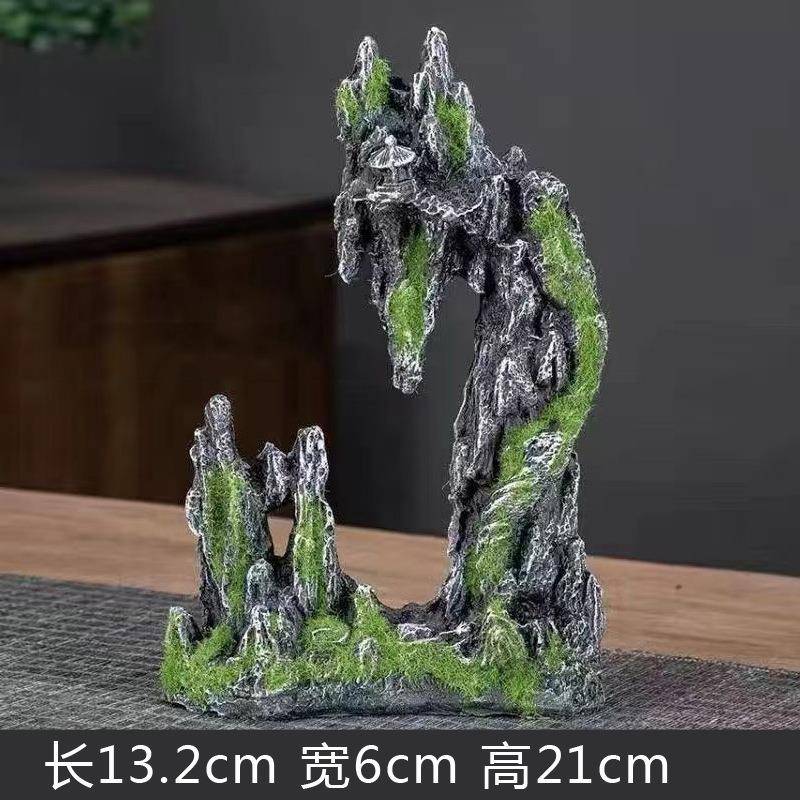 鱼缸假山造景石头养鱼用品小型装饰摆件虾躲避洞流水客厅桌面