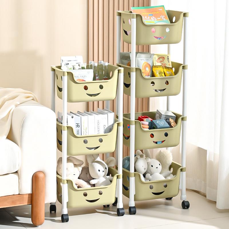 小推车置物架家用落地多层客厅浴室收纳玩具移动厨房果蔬架子