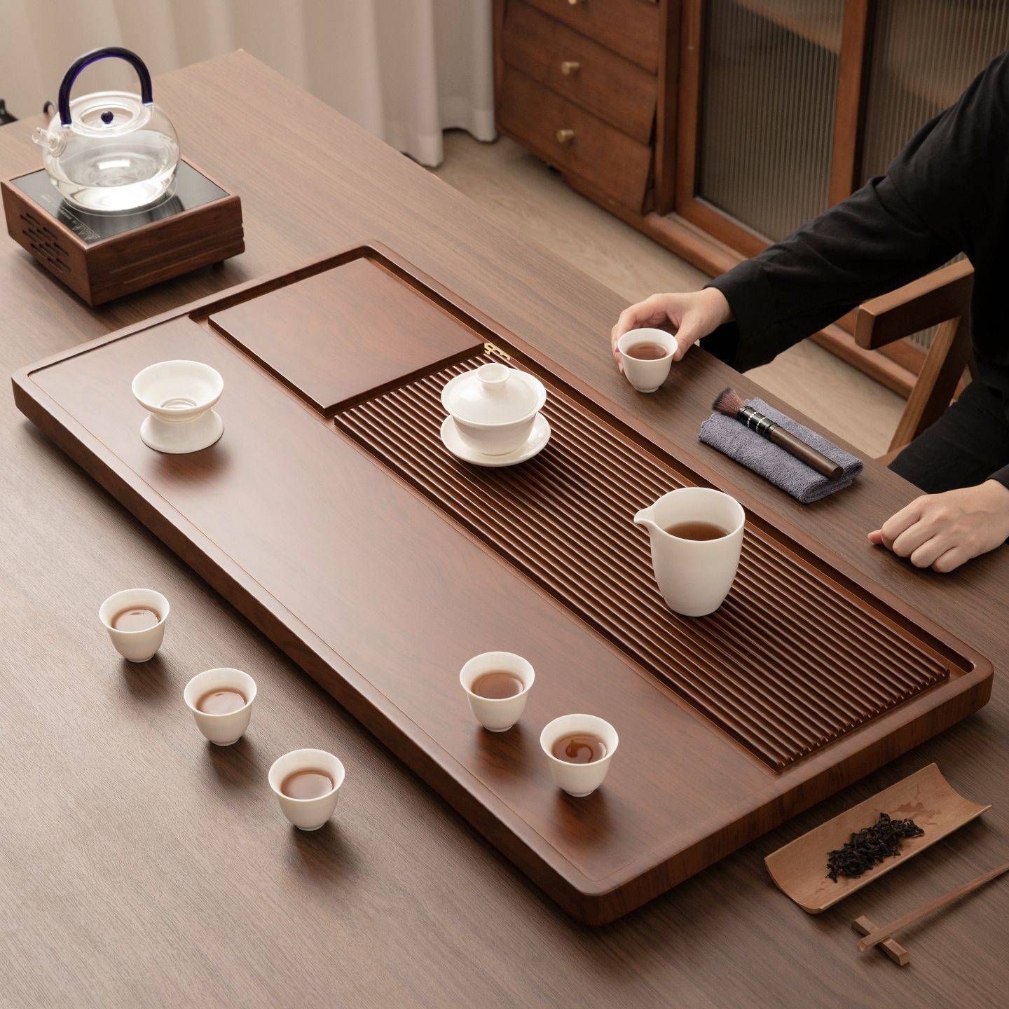 茶盘实木家用电木新款干泡小茶台整块高端办公室功夫茶具排水茶海