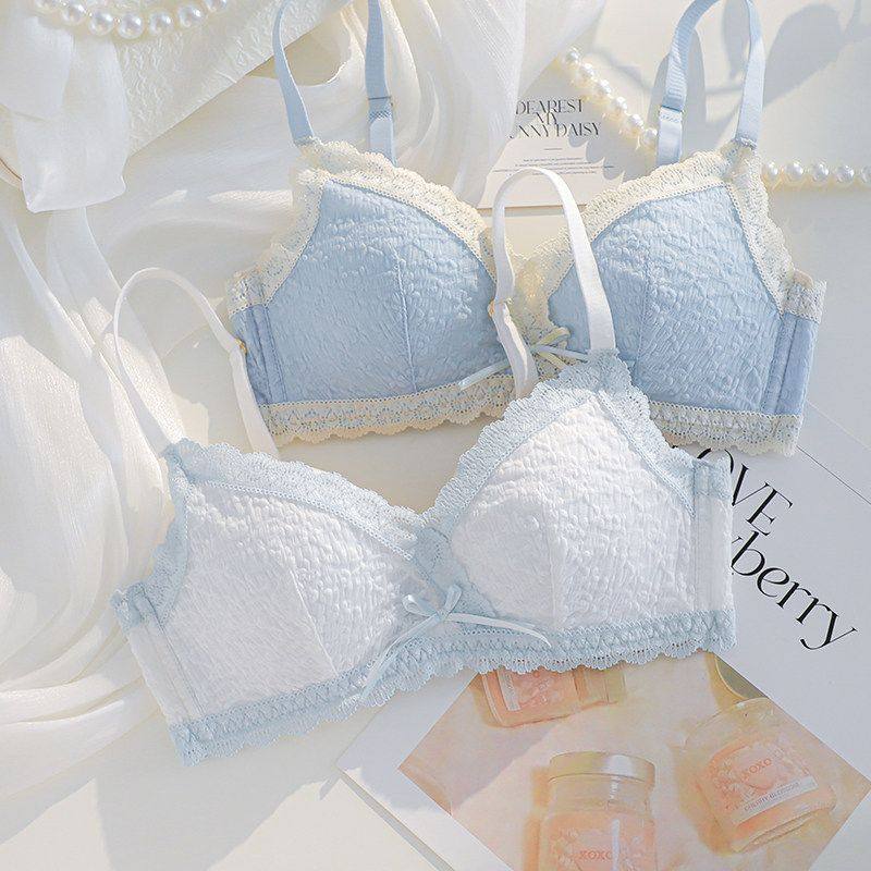 内衣女小胸聚拢蕾丝无钢圈薄款显大文胸收副乳防下垂少女胸罩套装,女士内衣/男士内衣/家居服,文胸,淘宝优惠券,粉丝福利购,淘宝优惠卷