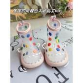 儿童雨鞋 胶鞋 防滑雨靴宝宝男童女童学生上学幼儿水鞋 防水小孩女款