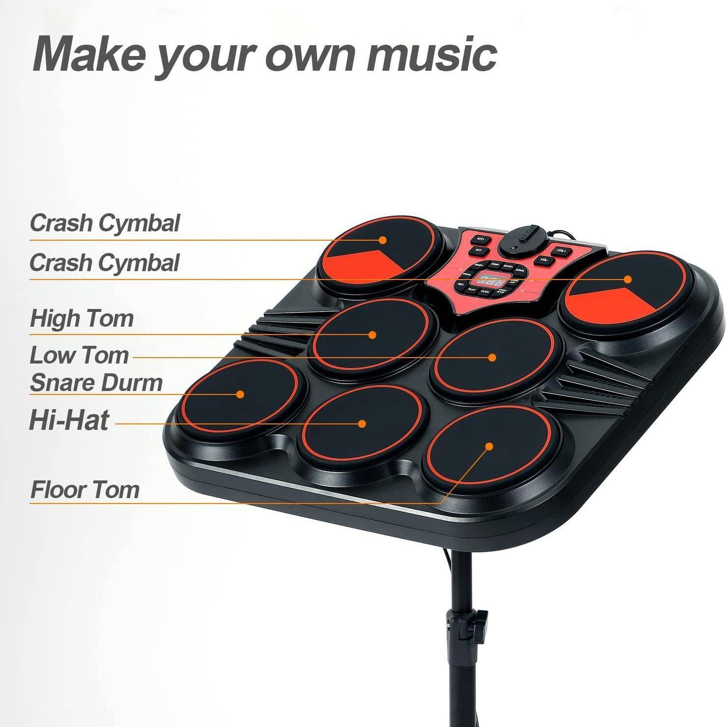 宝莱新品非力度鼓ED01爵士鼓多功能架子鼓R7113电子鼓架子鼓