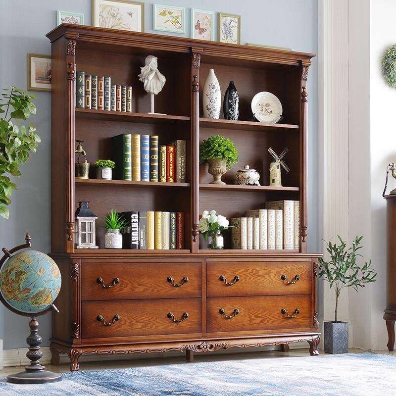 美式实木书柜客厅书房法式斗柜书架组合靠墙欧式复古收纳柜子整体,金属材料及制品,金属加工件/五金加工件,淘宝优惠券,粉丝福利购,淘宝优惠卷