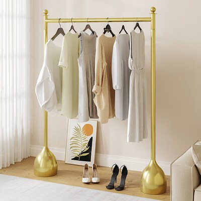 晾衣架落地卧室家用简易挂衣架晾晒衣服固定式挂衣服衣帽折叠架子