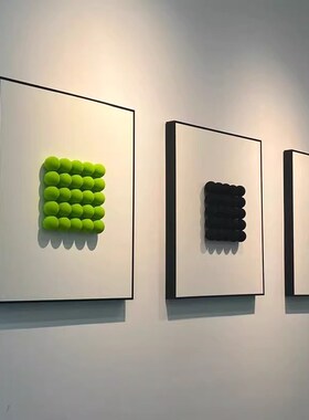 简约现代金属圆球小众艺术装饰画客厅餐厅背景墙壁玄关高级感挂画