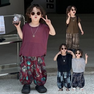 t恤宝宝纯色Y女童砍袖 儿童百搭无袖 薄款 巨凉爽男童宽松背心夏季