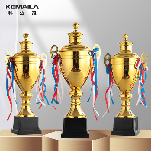 金属5008奖杯定制高档超大篮足球铜四柱舞蹈跆拳道学生比赛运动会