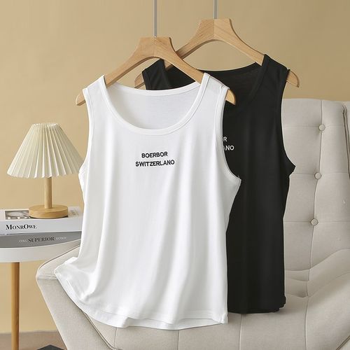 白色无袖吊带背心2024春季大x码新款内搭打底t恤纯欲甜酷胖mm上衣