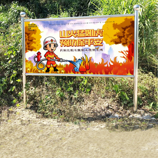 不锈钢宣传栏警告示牌森林防火警金属河道工地九牌一图广告牌定制