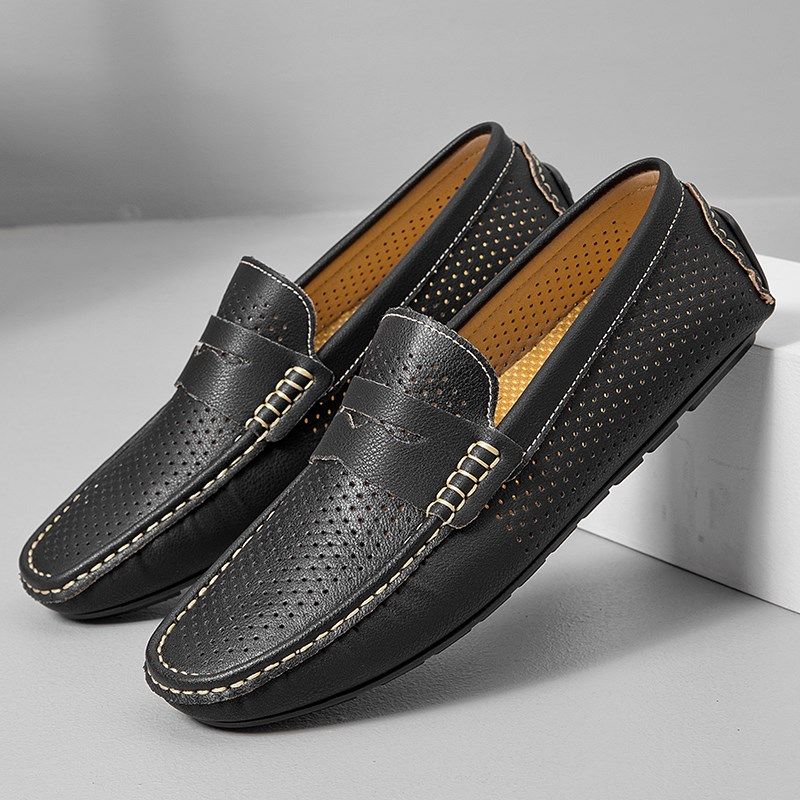 夏季新款镂空透气舒适男豆豆鞋休闲皮鞋一脚蹬懒人鞋驾车鞋韩版潮,流行男鞋,乐福鞋（豆豆鞋）,淘宝优惠券,粉丝福利购,淘宝优惠卷