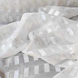 方雪糕 剪花缎面真丝乔其纱烂花绡12姆100丝112门幅