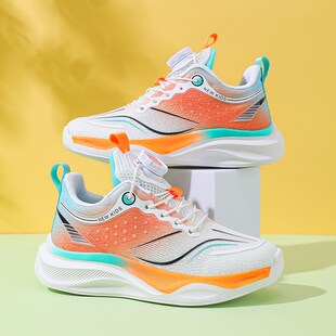 b儿童鞋子夏季男童单网透气轻便防滑跑步鞋女童旋转扣减震运动鞋