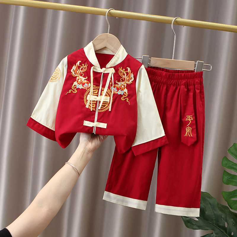 儿童唐装春秋中国风长袖套装汉服中国风男童宝宝中秋周岁服演出服,童装/婴儿装/亲子装,唐装,淘宝优惠券,粉丝福利购,淘宝优惠卷