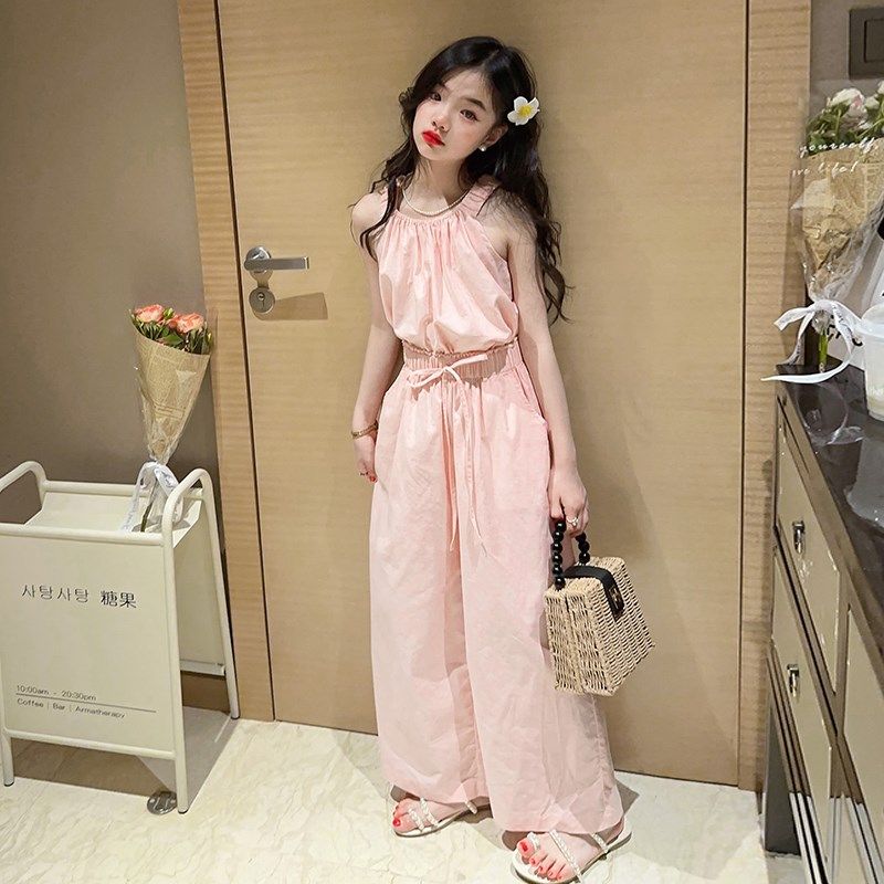 韩国女童套装夏季2025新款洋气儿童吊带背心阔腿裤女孩夏装两件套,童装/婴儿装/亲子装,套装,淘宝优惠券,粉丝福利购,淘宝优惠卷