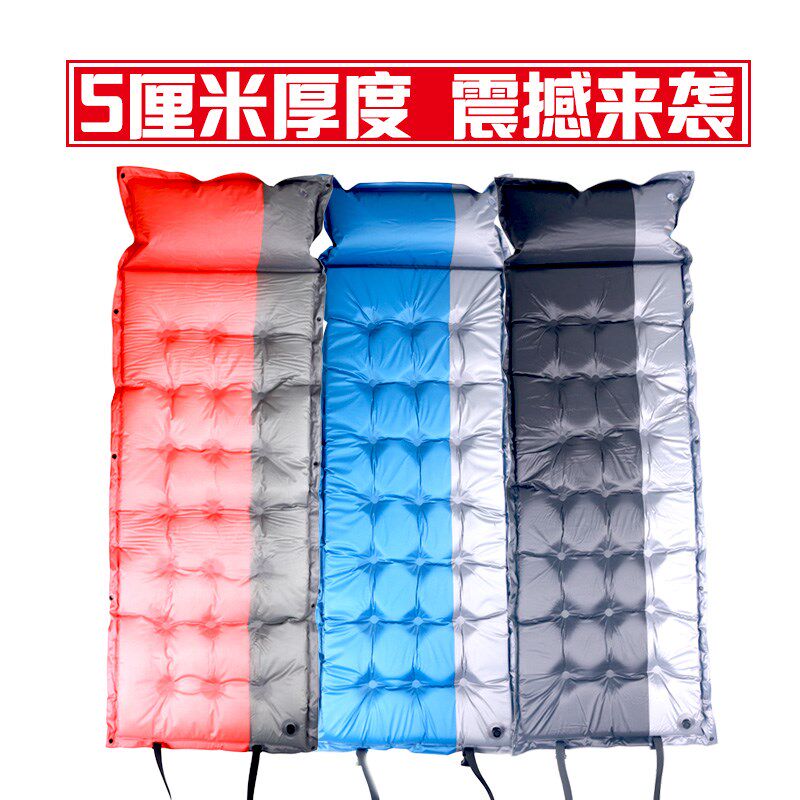 户外自动充气垫加厚露营防潮垫5CM办公室午O休垫单人可拼接睡垫子