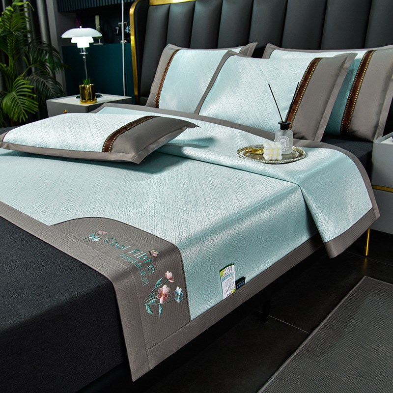 夏季凉席冰丝席三件套床笠床单款夏凉席子家用空调软席可水洗机洗