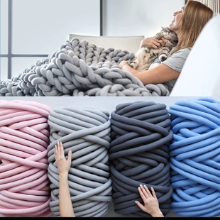 Bulky Chunky Yarn for Hand Knitting Blanket  Soft Plush Yarn