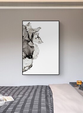 墨境意式简黑白抽象饰画现代艺术玄关墙画酒店民宿级感挂画