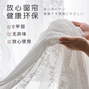 蕾丝纱帘阳台纱客厅卧室纱幔梦幻帘飘年新款纱白色纱帘