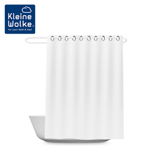 Wo集成环亮面白色涤纶布浴帘浴室防水帘子帘