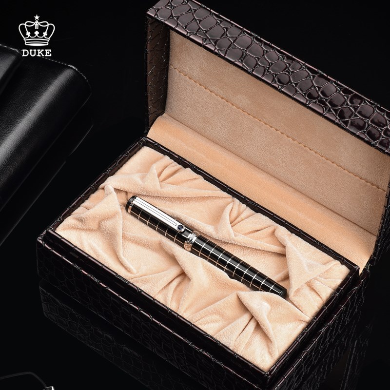 Duke/公爵1K金笔钢笔美工笔弯头笔K5男女士高档送礼复古老金签名
