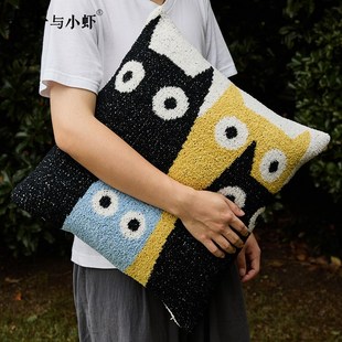 爱猫咪卡通针织沙发抱枕含客厅儿童房动物大抱枕床头靠垫子