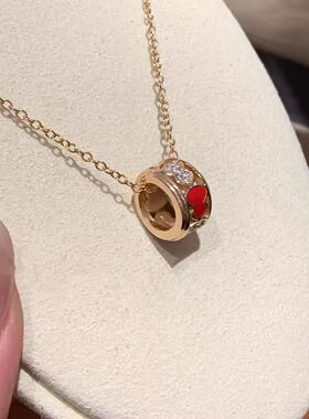 合金18K金爱心镶钻锁骨链