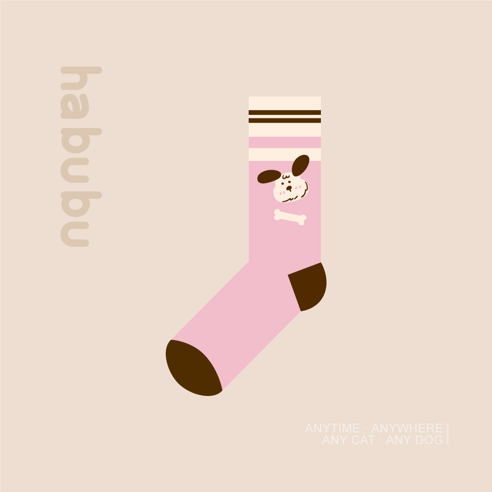 冬女款袜子宠物狗狗套装棉厚中筒卡通彩色原创设计可爱哈卜卜圣诞