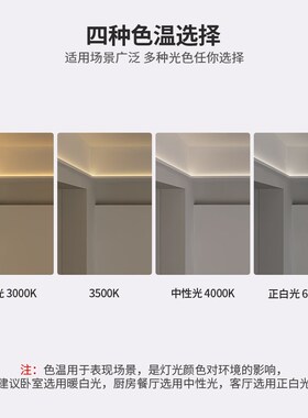 眼皮洗墙灯批灰灯槽暗装线性灯侧面发光无灯回型顶边吊