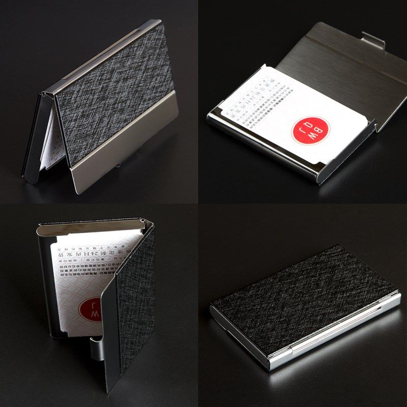 名片夹咭片盒商务金属皮质名片盒卡片盒子 定制loo刻字,文具电教/文化用品/商务用品,名片盒,淘宝优惠券,粉丝福利购,淘宝优惠卷