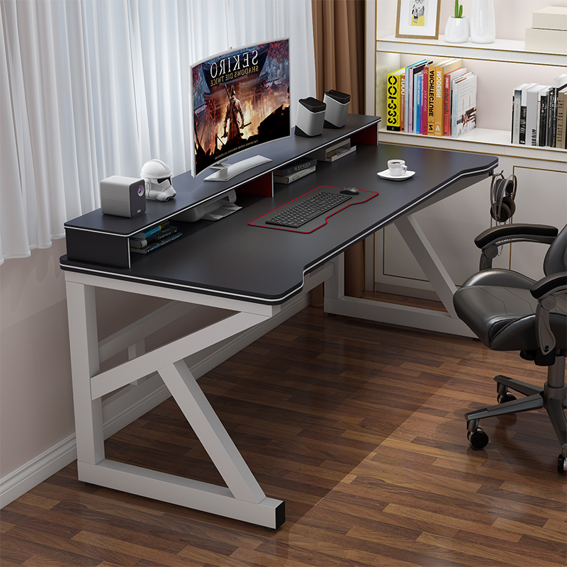 电脑桌台式家用电竞桌现代书桌带书架卧室办公桌子学生写字桌